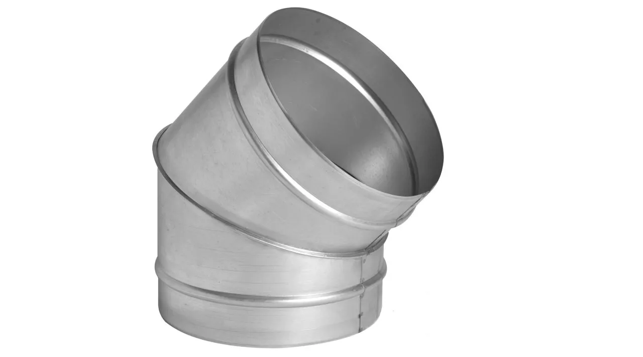 Отвод воздуховода, круглый полипропилен  90 град фланцевое 900х5 мм